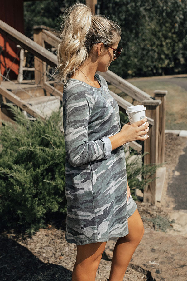Wine And Chill Camo T-Shirt Dress Image - 3