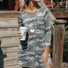 Wine And Chill Camo T-Shirt Dress Image - 1