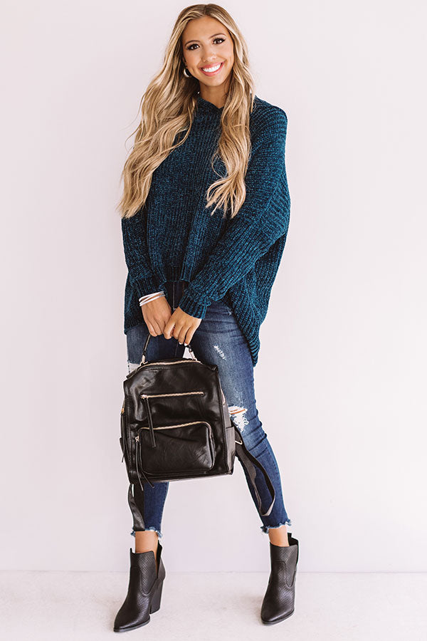 S'more Fall Please Chenille Sweater In Cobalt Image - 1