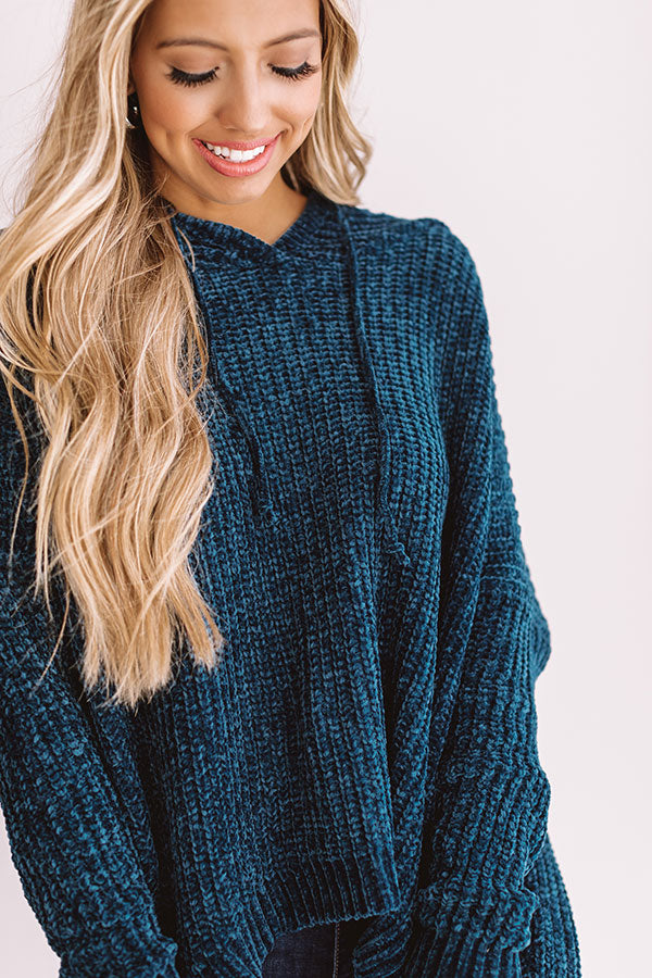 S'more Fall Please Chenille Sweater In Cobalt Image - 4