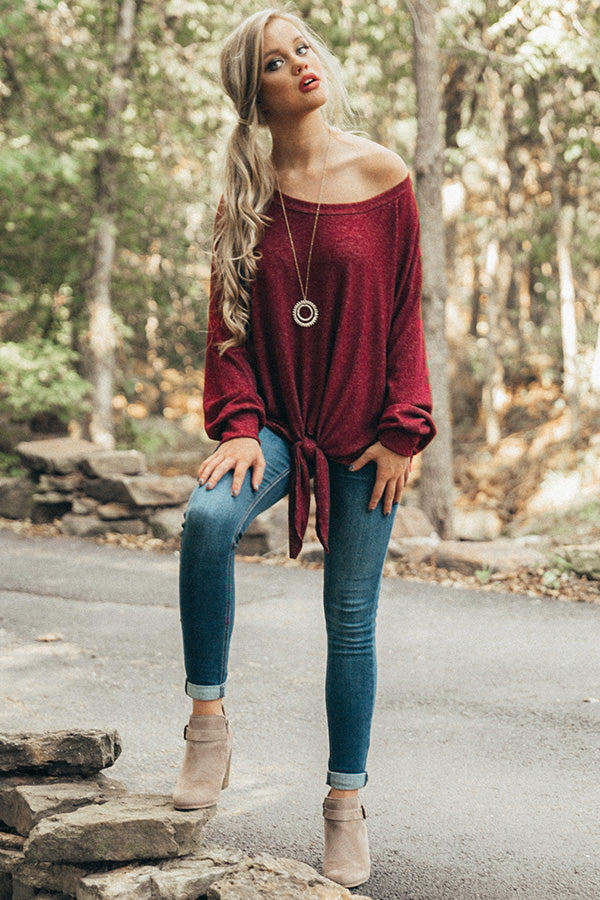 Layover In London Tie Top In Wine Image - 1