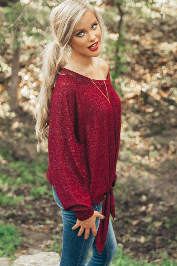 Layover In London Tie Top In Wine Image - 4