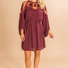 All Day Chic Lace Shift Dress In Merlot Image - 1