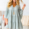 Sunrise Sippin' Babydoll Dress in Aqua Image - 1