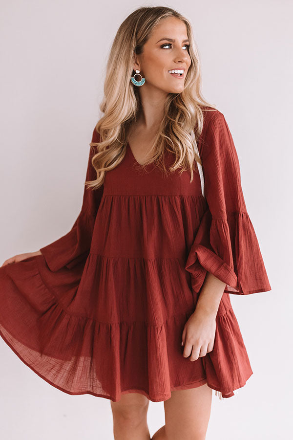 Sunrise Sippin' Babydoll Dress in Aurora Red Image - 1