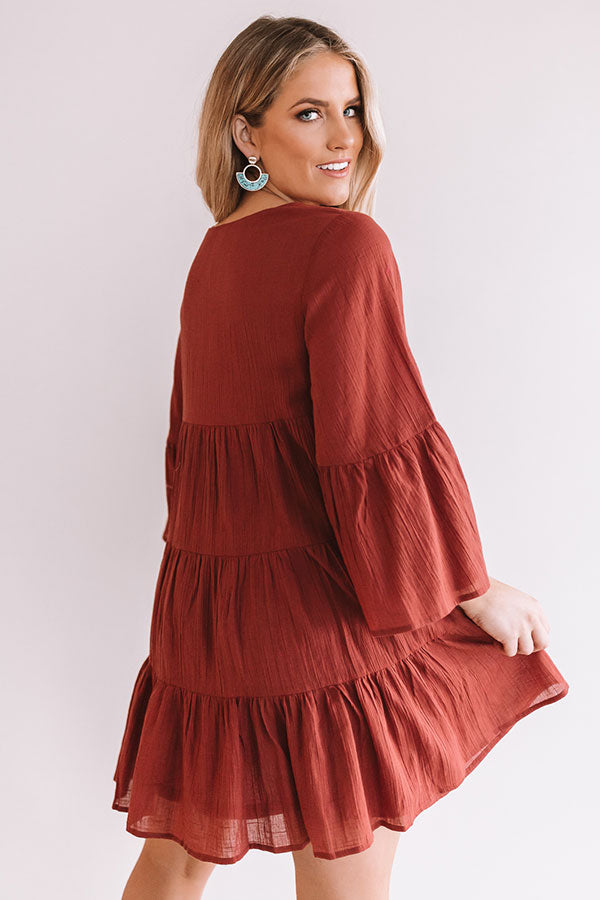 Sunrise Sippin' Babydoll Dress in Aurora Red Image - 4