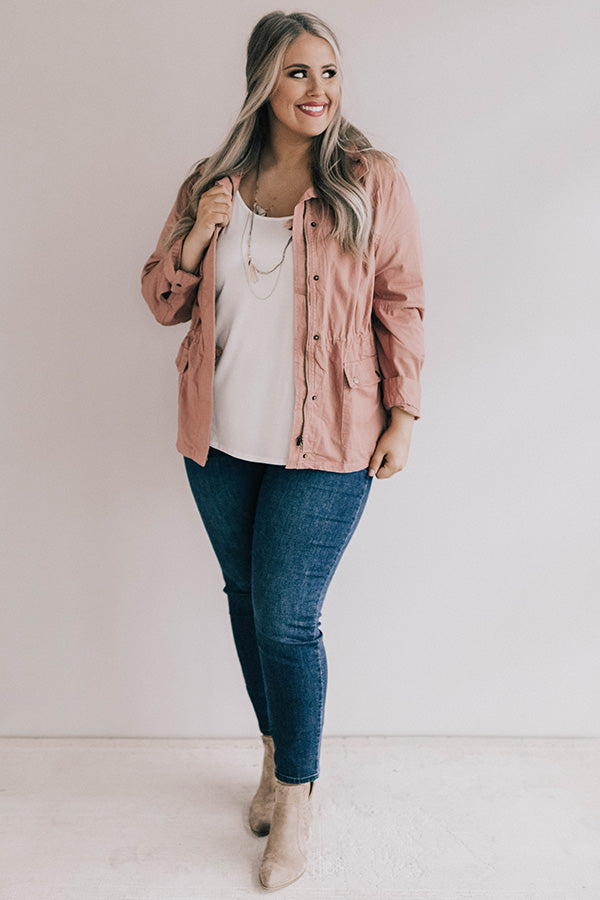 Chilled Wine Divine Lightweight Jacket In Blush Curves Image - 1