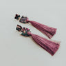 London Dreaming Tassel Earrings in Vineyard Grape Image - 1