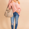 Eye Candy Tunic Sweater in Peach Image - 1