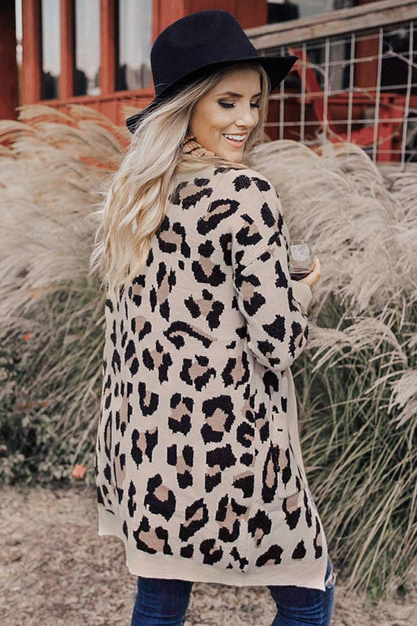 Spotted In Manhattan Leopard Cardigan in Cream Image - 4