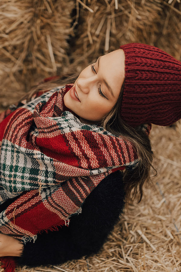 Starry Skies Knit Beanie in Wine Image - 2