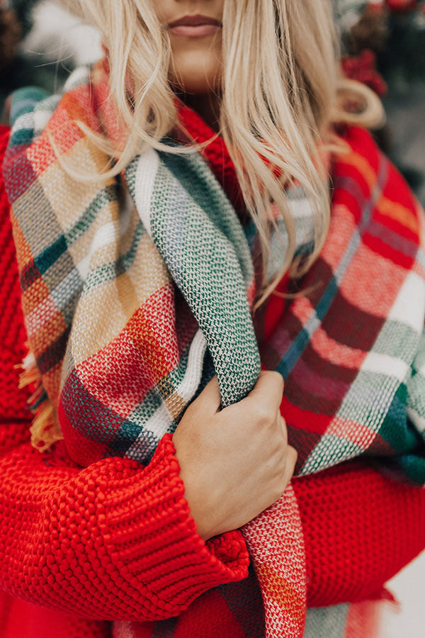 Sips And Slopes Blanket Scarf In Red Image - 3