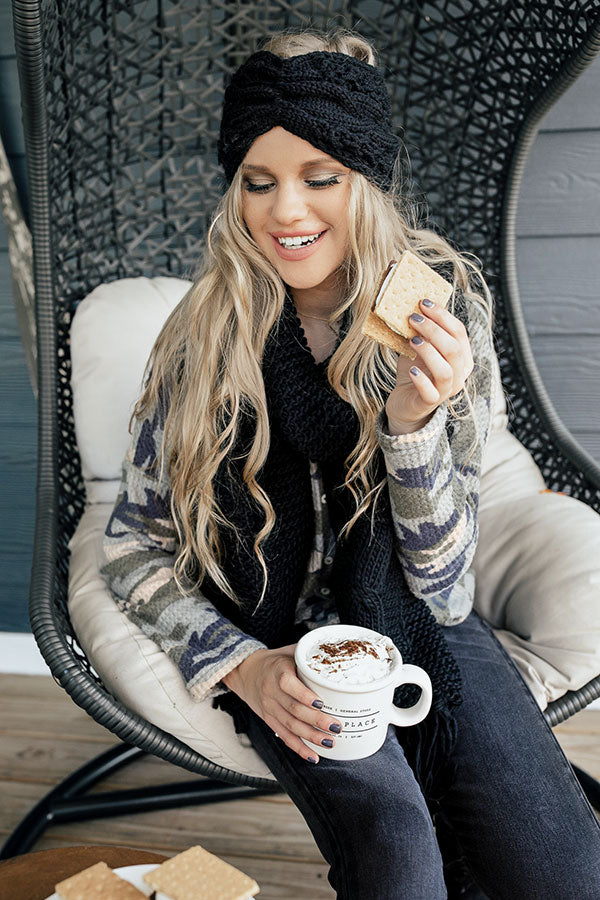 Cabin Couture Knit Headband in Black Image - 2