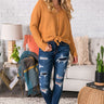 Warm Welcome Knit Top In Camel Image - 1