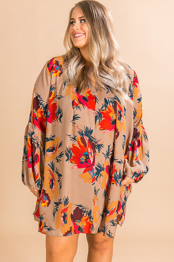 Starry Skies Shift Dress in Taupe Curves Image - 2