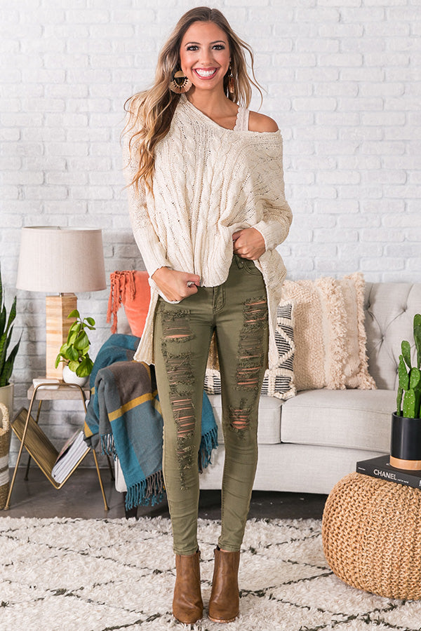 In Knit To Win It Shift Sweater In Ivory