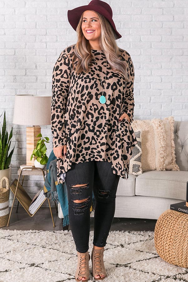 Weeknight Wine Leopard Shift Tunic Curves Image - 2