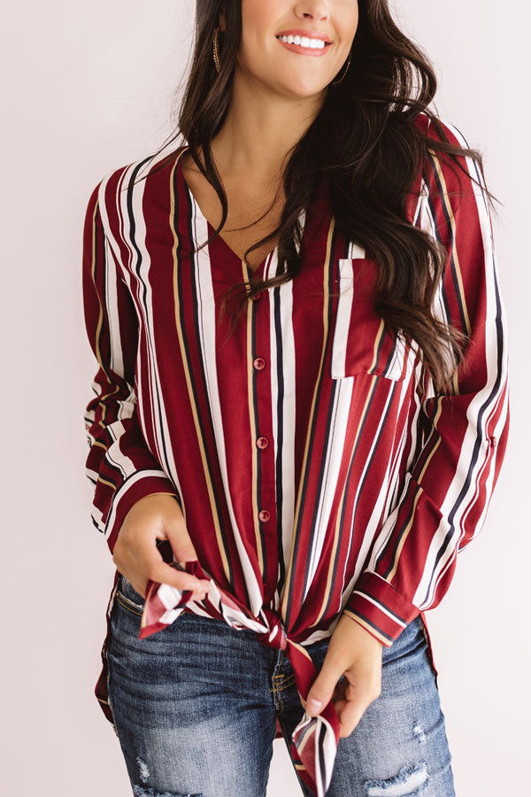 First Flight To Paris Tie Top in Wine Image - 4