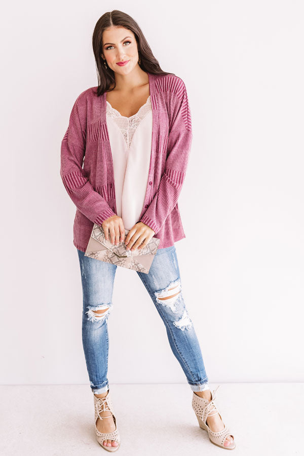 Mulled Wine Divine Cardigan in Sangria Image - 2