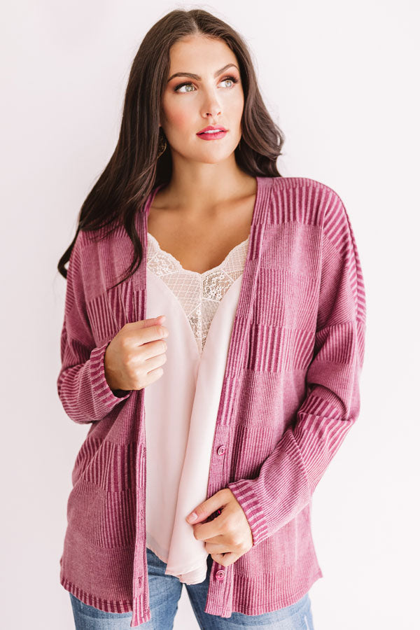 Mulled Wine Divine Cardigan in Sangria Image - 1