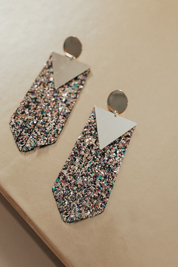 Ultimate Fringe-Ship Glitter Earrings In Multi