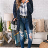 Sunsets And S'mores Nights Chenille Cardigan in Navy Image - 1