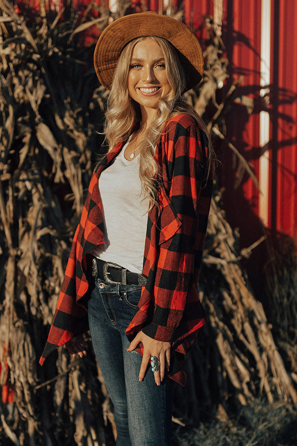 Cali Cuddles Buffalo Check Cardigan Image - 1