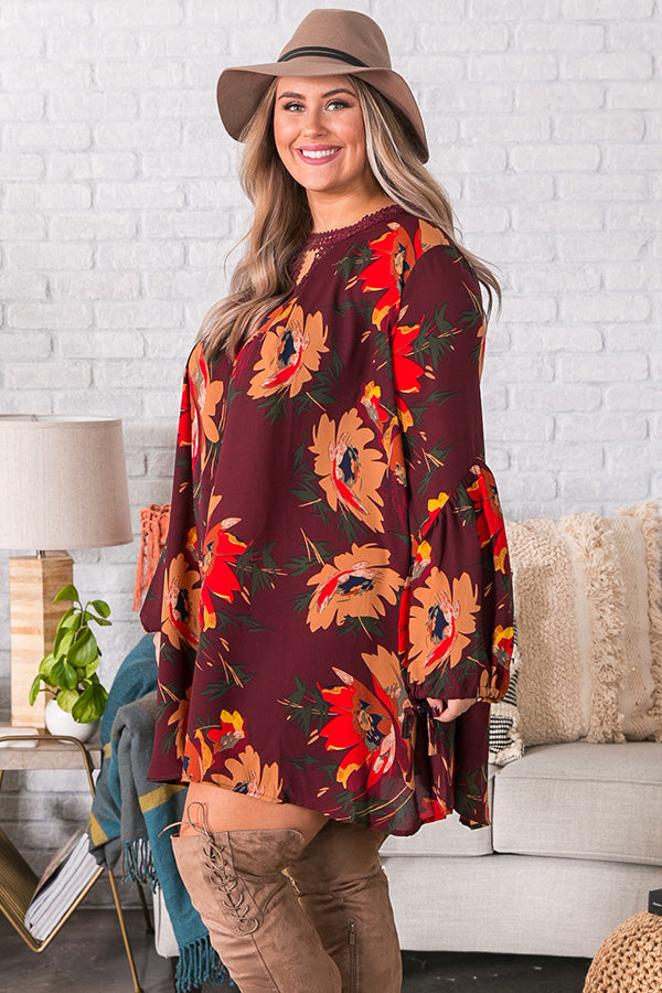 Starry Skies Shift Dress In Wine  Curves Image - 3