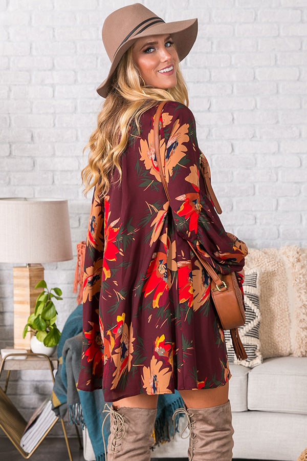 Starry Skies Shift Dress In Wine Image - 4