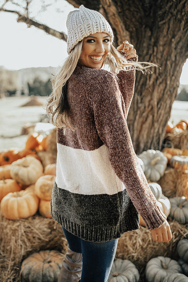 So Snuggled Up Chenille Sweater In Chocolate Image - 3