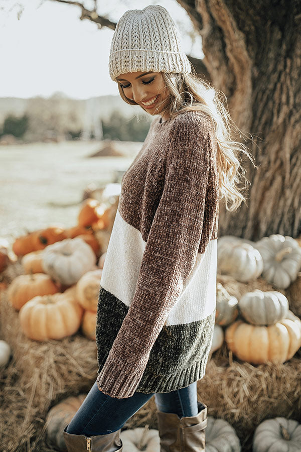 So Snuggled Up Chenille Sweater In Chocolate Image - 2