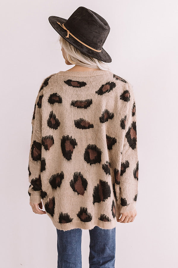 Leopard & Lattes Shift Sweater Image - 4