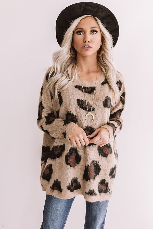 Leopard & Lattes Shift Sweater Image - 3