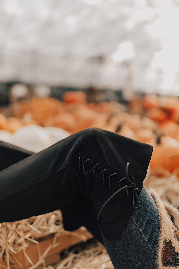 The Clara Over The Knee Faux Suede Boot in Black Image - 2