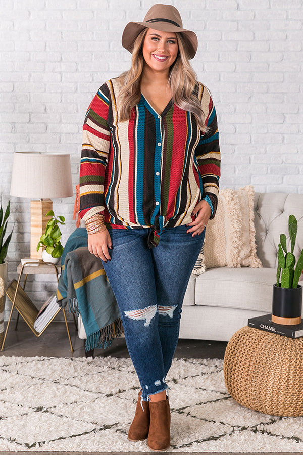 Cider and Smiles Stripe Top Curves