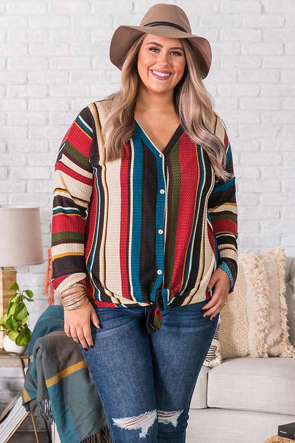 Cider and Smiles Stripe Top Curves Image - 2