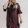 Find Me On The Dance Floor Front Tie Dress in Windsor Wine Curves Image - 1