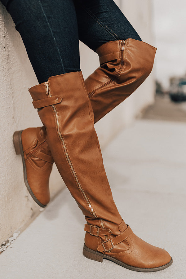 The Angie Faux Leather Knee High Boot in Brown Image - 2