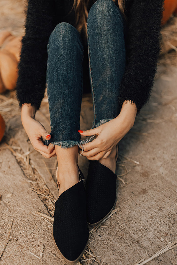 The Sutton Perforated Flat in Black Image - 2