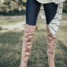 The Clara Over The Knee Faux Suede Boot in Taupe Image - 1