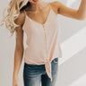 Sangria Sipping Tie Tank in Blush Image - 1