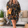 Harvest Happiness Floral Shift Dress In Black Curves Image - 1