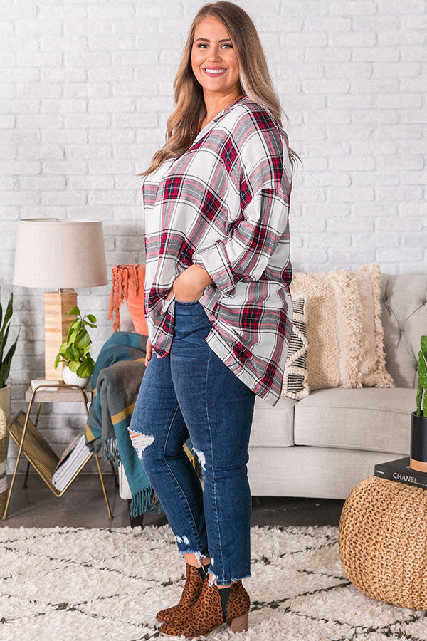 Wondering Westward Shift Tunic In Red Curves Image - 3