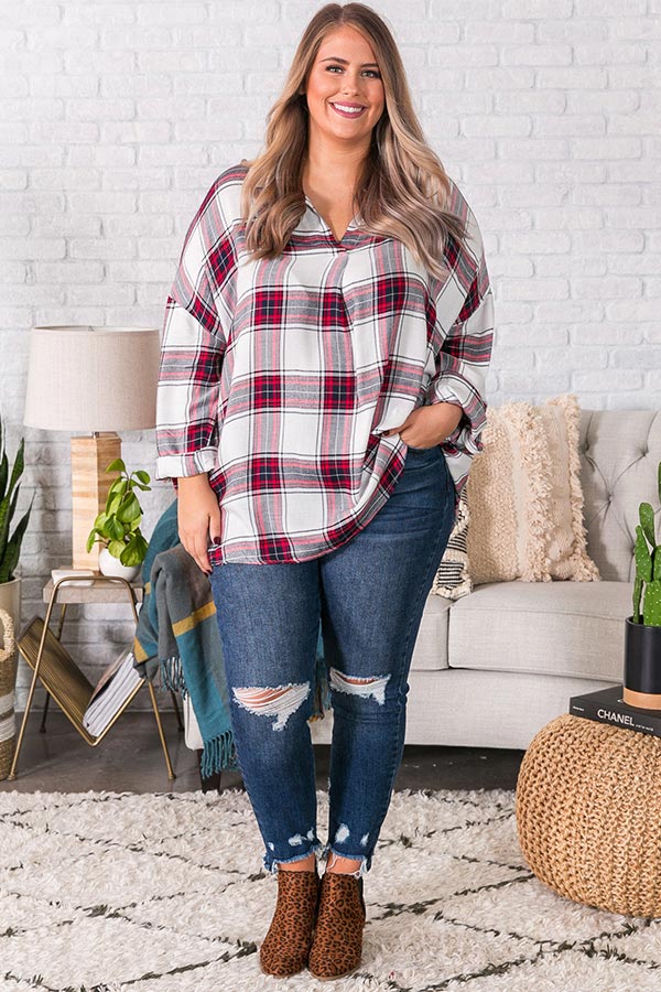 Wondering Westward Shift Tunic In Red Curves Image - 2