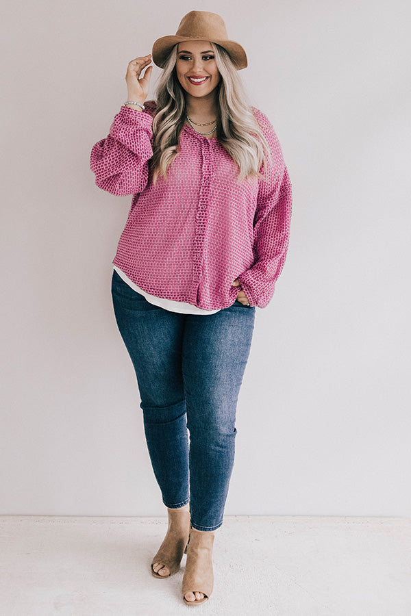 Cappuccinos And Chit Chat Knit Top In Pink Curves Image - 1
