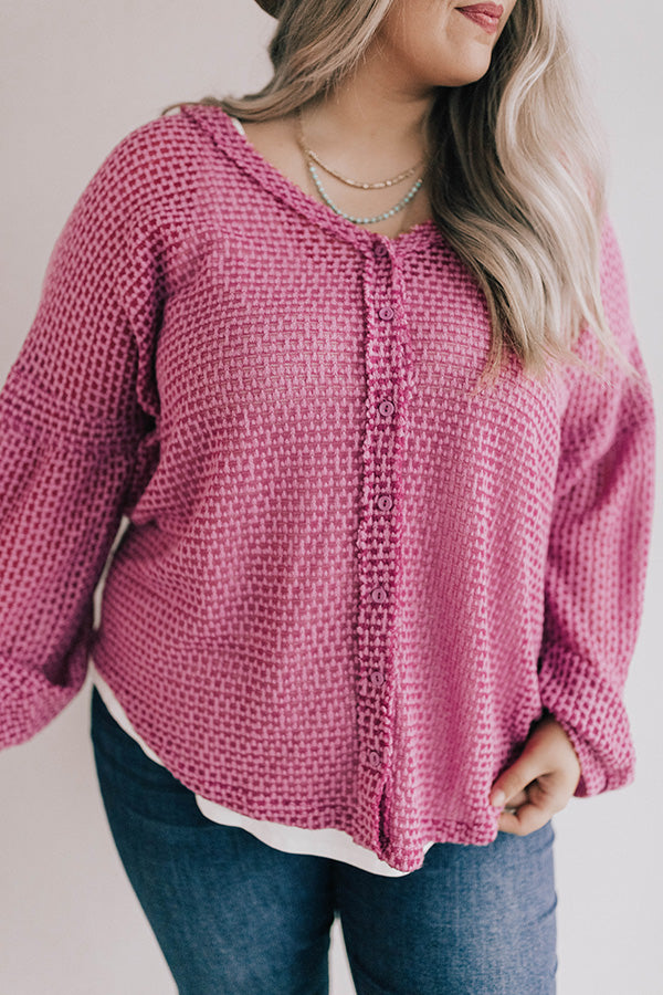 Cappuccinos And Chit Chat Knit Top In Pink Curves Image - 2