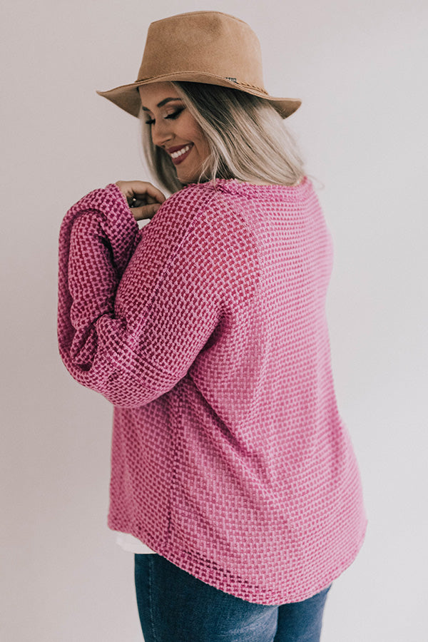 Cappuccinos And Chit Chat Knit Top In Pink Curves Image - 3