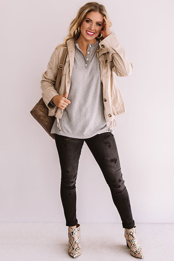 Cider Style Lightweight Jacket In Light Khaki Image - 3