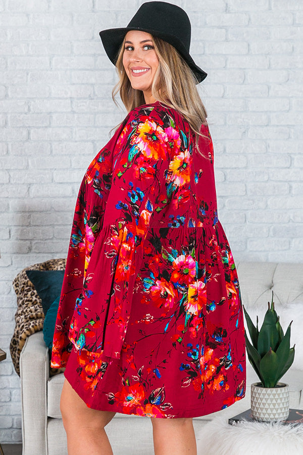 Endlessly Lovely Babydoll Dress In Raspberry  Curves Image - 4