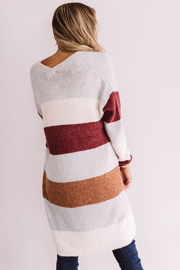 Bundled Up In Brooklyn Color Block Cardigan In Grey Image - 1